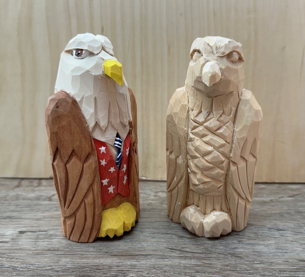 Woodcarving an Eagle Caricature