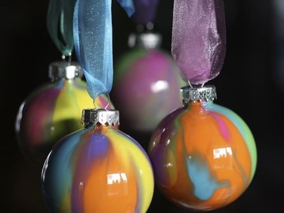 Paint Poured Ornaments