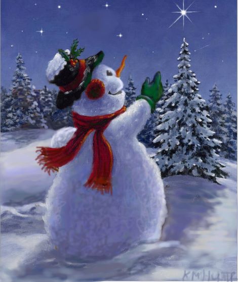 Snowman Winter Scene - Acrylics