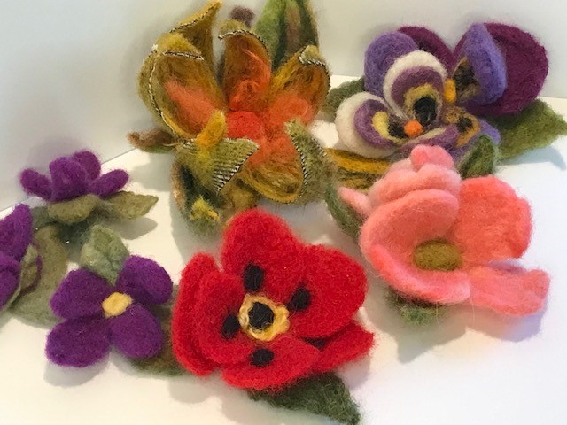 Felted Flower Lapel Pin